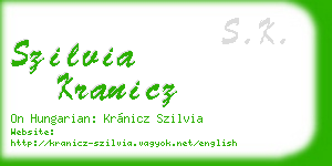szilvia kranicz business card