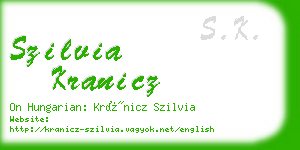 szilvia kranicz business card